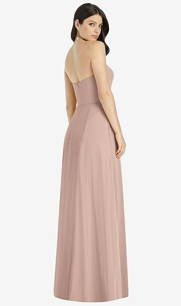 Back View - Neu Nude Strapless Notch Chiffon Maxi Dress