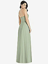 Rear View Thumbnail - Sage Strapless Notch Chiffon Maxi Dress