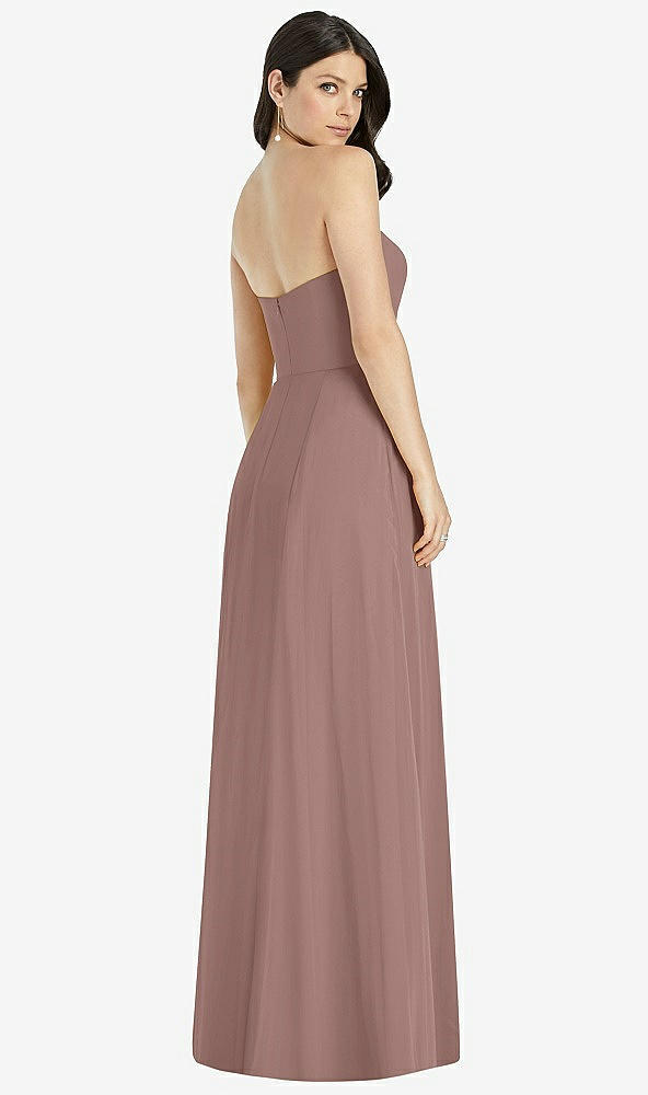 Back View - Sienna Strapless Notch Chiffon Maxi Dress