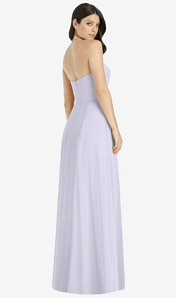 Back View - Silver Dove Strapless Notch Chiffon Maxi Dress