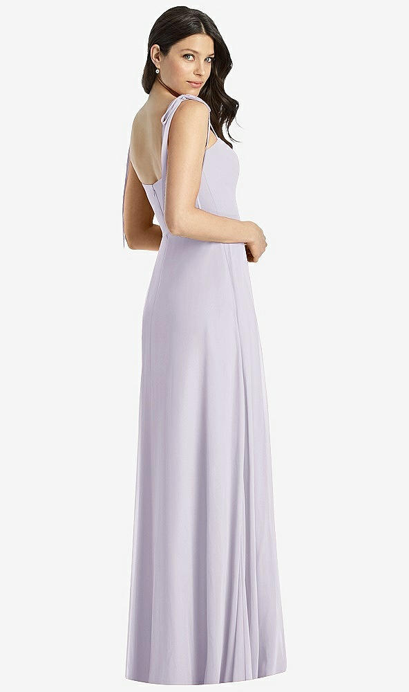 Back View - Moondance Tie-Shoulder Chiffon Maxi Dress with Front Slit