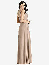 Rear View Thumbnail - Topaz Tie-Shoulder Chiffon Maxi Dress with Front Slit