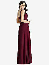 Rear View Thumbnail - Cabernet Tie-Shoulder Chiffon Maxi Dress with Front Slit