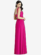 Rear View Thumbnail - Think Pink Tie-Shoulder Chiffon Maxi Dress with Front Slit