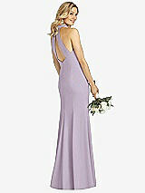 Rear View Thumbnail - Lilac Haze High-Neck Cutout Halter Trumpet Gown