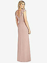 Rear View Thumbnail - Neu Nude Ruffled Sleeve Mermaid Dress with Front Slit