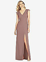 Front View Thumbnail - Sienna Ruffled Sleeve Mermaid Dress with Front Slit