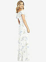 Rear View Thumbnail - Bleu Garden Ruffled Cold-Shoulder Maxi Dress