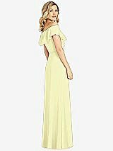 Rear View Thumbnail - Butter Yellow Ruffled Cold-Shoulder Maxi Dress