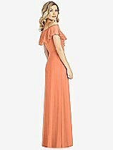 Rear View Thumbnail - Sweet Melon Ruffled Cold-Shoulder Maxi Dress