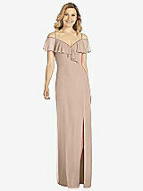 Front View Thumbnail - Topaz Ruffled Cold-Shoulder Maxi Dress