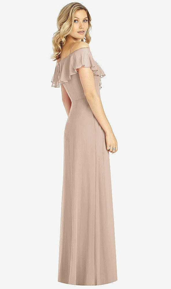 Back View - Topaz Ruffled Cold-Shoulder Maxi Dress