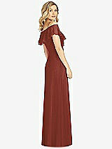 Rear View Thumbnail - Auburn Moon Ruffled Cold-Shoulder Maxi Dress