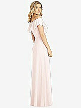 Rear View Thumbnail - Blush Ruffled Cold-Shoulder Maxi Dress