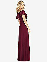 Rear View Thumbnail - Cabernet Ruffled Cold-Shoulder Maxi Dress