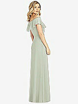 Rear View Thumbnail - Celadon Ruffled Cold-Shoulder Maxi Dress