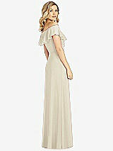 Rear View Thumbnail - Champagne Ruffled Cold-Shoulder Maxi Dress