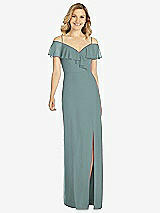 Front View Thumbnail - Icelandic Ruffled Cold-Shoulder Maxi Dress