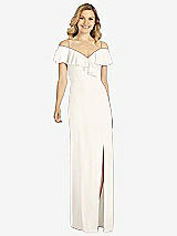 Front View Thumbnail - Ivory Ruffled Cold-Shoulder Maxi Dress