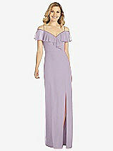 Front View Thumbnail - Lilac Haze Ruffled Cold-Shoulder Maxi Dress