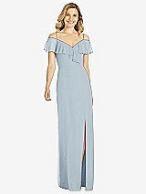 Front View Thumbnail - Mist Ruffled Cold-Shoulder Maxi Dress