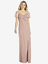 Front View Thumbnail - Neu Nude Ruffled Cold-Shoulder Maxi Dress