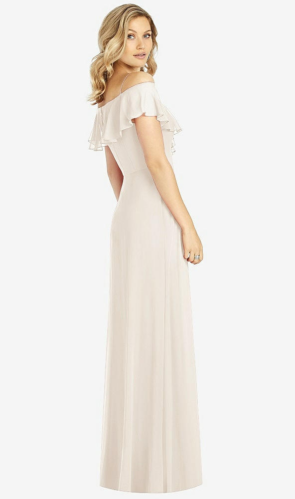 Back View - Oat Ruffled Cold-Shoulder Maxi Dress