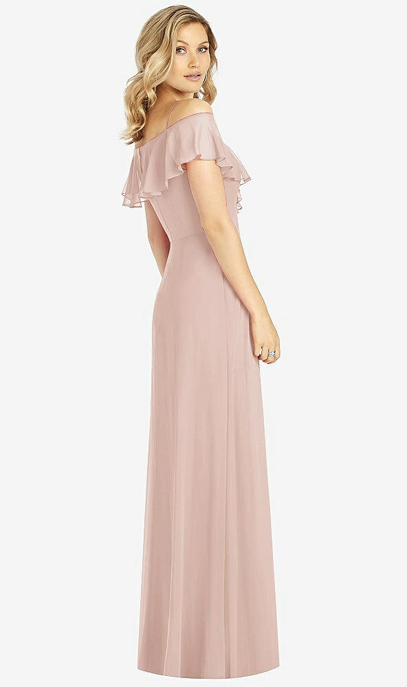 Back View - Toasted Sugar Ruffled Cold-Shoulder Maxi Dress