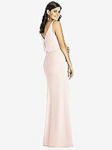 Rear View Thumbnail - Blush Blouson Bodice Mermaid Dress with Front Slit