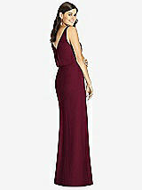 Rear View Thumbnail - Cabernet Blouson Bodice Mermaid Dress with Front Slit