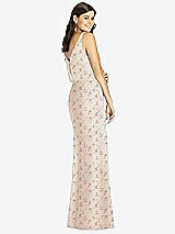 Rear View Thumbnail - Coquette Floral Print Blouson Bodice Mermaid Dress with Front Slit