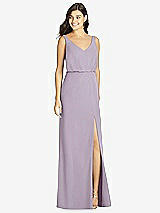 Front View Thumbnail - Lilac Haze Blouson Bodice Mermaid Dress with Front Slit