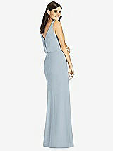 Rear View Thumbnail - Mist Blouson Bodice Mermaid Dress with Front Slit