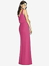 Rear View Thumbnail - Tea Rose Blouson Bodice Mermaid Dress with Front Slit