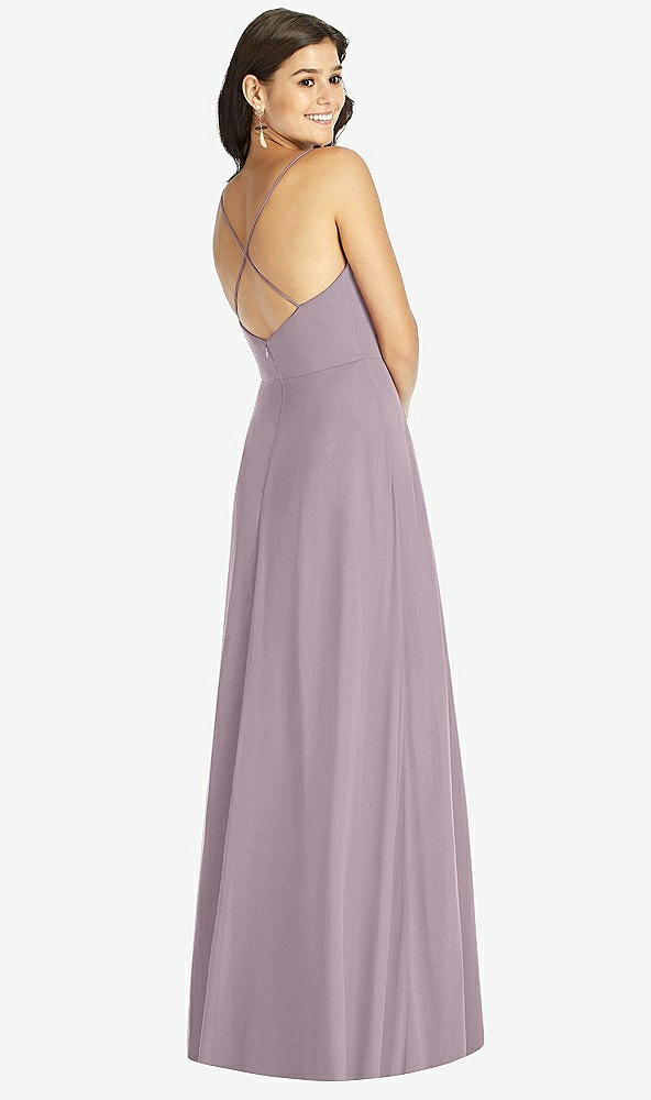 Back View - Lilac Dusk Criss Cross Back A-Line Maxi Dress