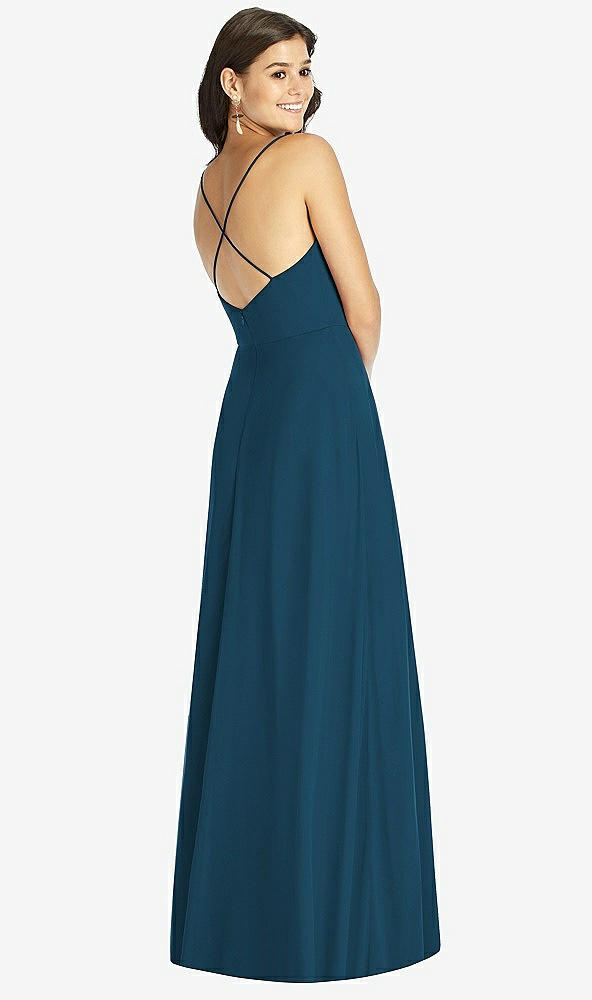 Back View - Atlantic Blue Criss Cross Back A-Line Maxi Dress