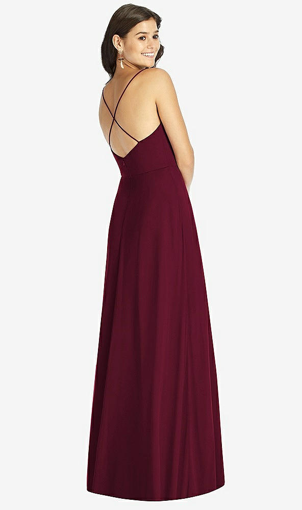 Back View - Cabernet Criss Cross Back A-Line Maxi Dress