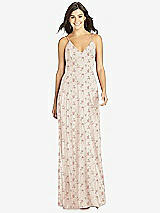 Front View Thumbnail - Coquette Floral Print Criss Cross Back A-Line Maxi Dress