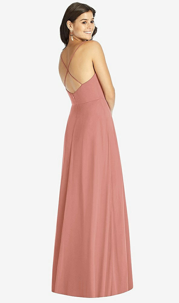 Back View - Desert Rose Criss Cross Back A-Line Maxi Dress