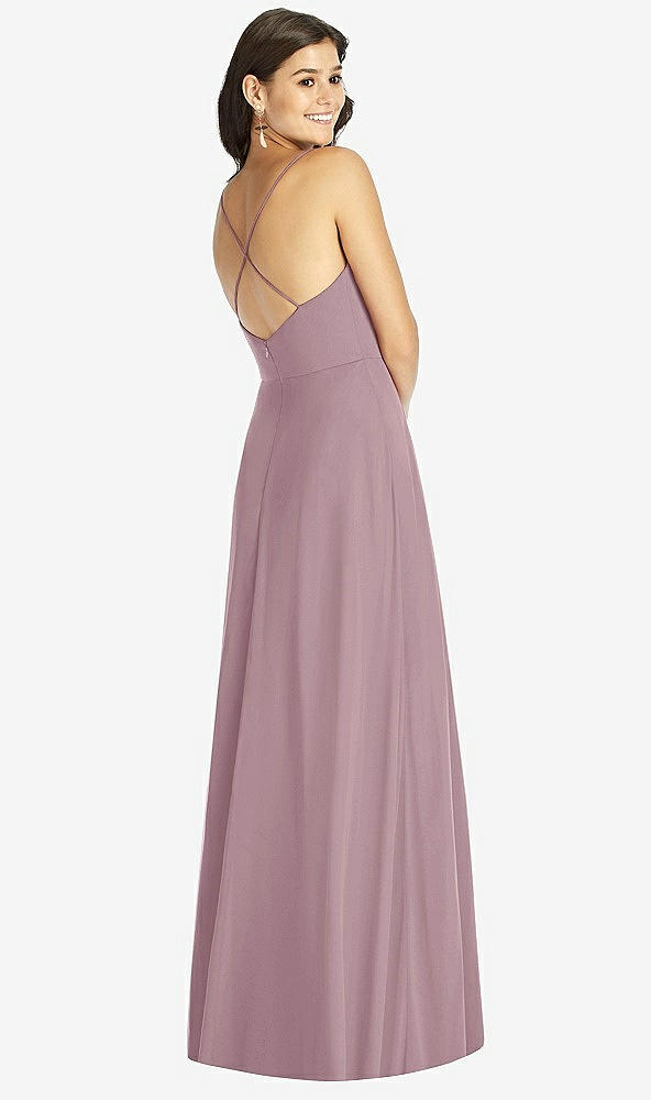 Back View - Dusty Rose Criss Cross Back A-Line Maxi Dress