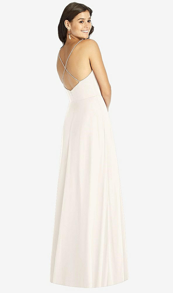 Back View - Ivory Criss Cross Back A-Line Maxi Dress