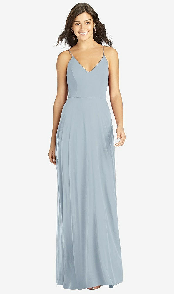 Front View - Mist Criss Cross Back A-Line Maxi Dress