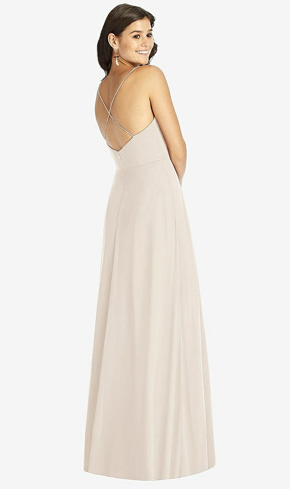 Back View - Oat Criss Cross Back A-Line Maxi Dress