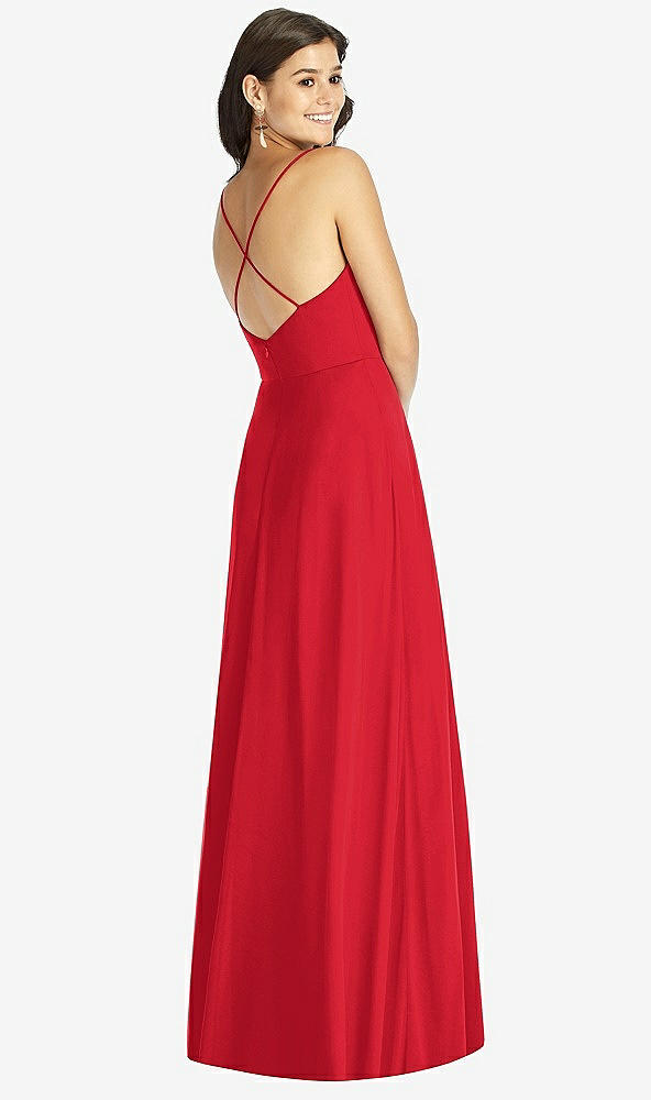 Back View - Parisian Red Criss Cross Back A-Line Maxi Dress