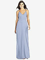 Front View Thumbnail - Sky Blue Criss Cross Back A-Line Maxi Dress