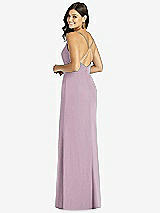 Rear View Thumbnail - Suede Rose Criss Cross Back Mermaid Wrap Dress