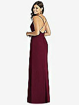 Rear View Thumbnail - Cabernet Criss Cross Back Mermaid Wrap Dress