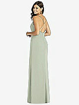 Rear View Thumbnail - Celadon Criss Cross Back Mermaid Wrap Dress