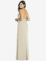 Rear View Thumbnail - Champagne Criss Cross Back Mermaid Wrap Dress