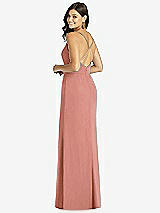 Rear View Thumbnail - Desert Rose Criss Cross Back Mermaid Wrap Dress